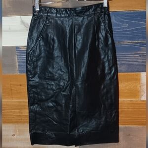 Vintage Leather Skirt Black